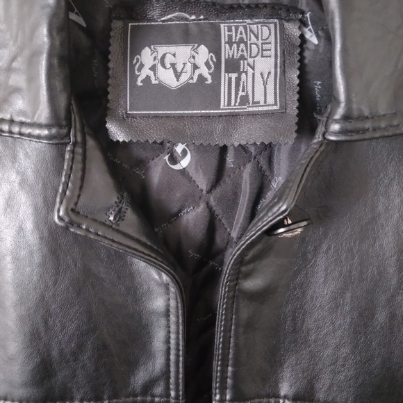 NWOT- CV HANDMADE IN ITALY LEATHER JACKET - Picture 3 of 8